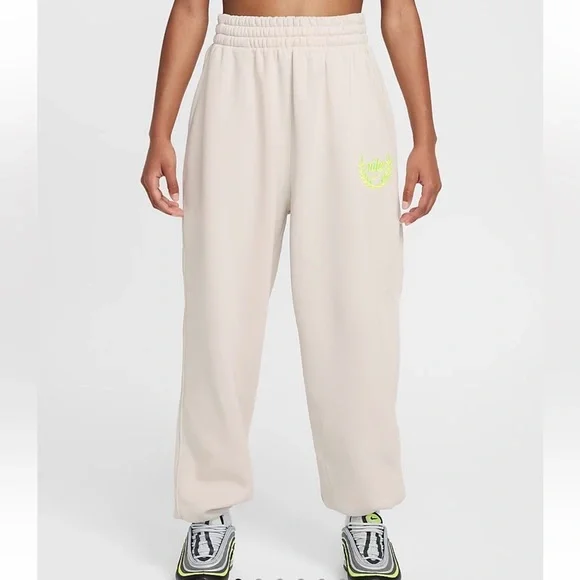 Nike Cream and Yellow Joggers with Elastic Waistband - Picture 1 of 7